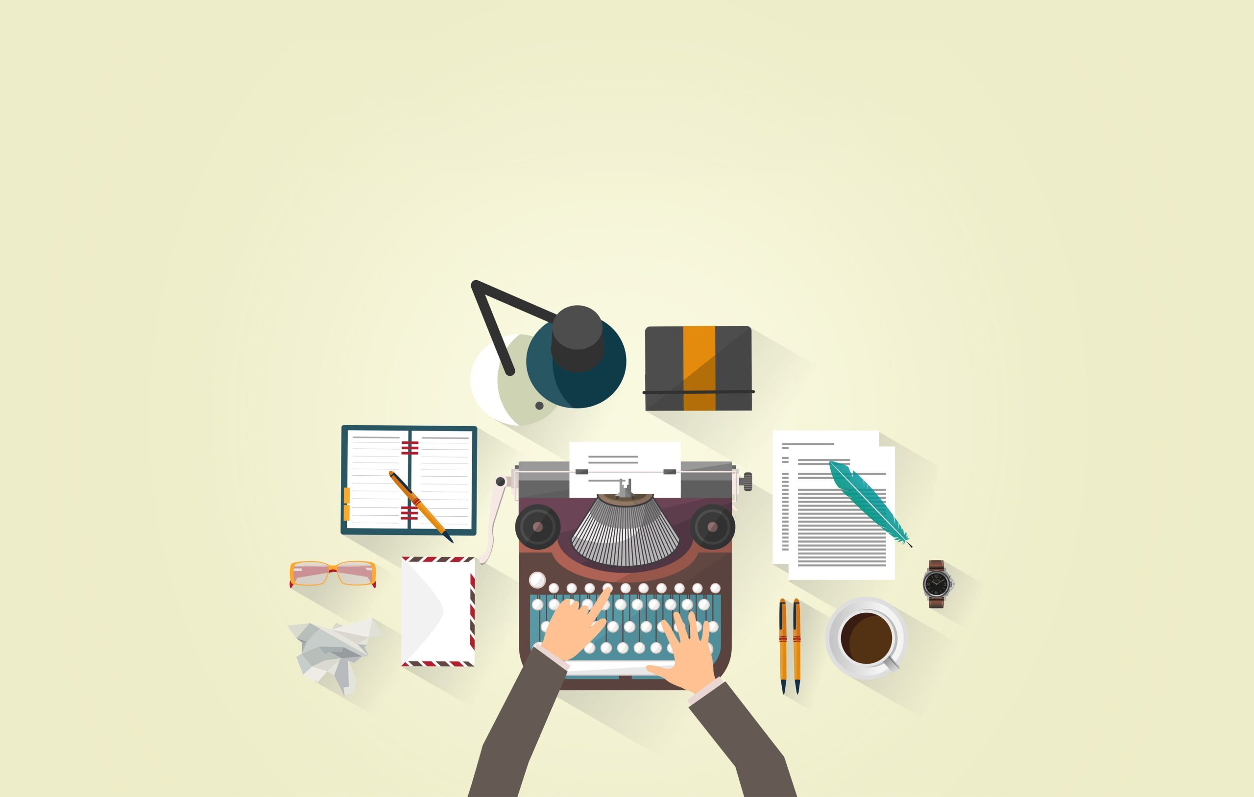 Writer Typing - Typewriter - Work Desk - Author